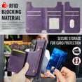thumbnail image 6 of ELEHOLD Magnetic Wallet Case For Samsung Galaxy S25 Edge,2-in-1 Mag Safe Case with Removable Card Holder, Kickstand Shockproof Protection Cover For Samsung Galaxy S25 Edge,Purple, 6 of 9