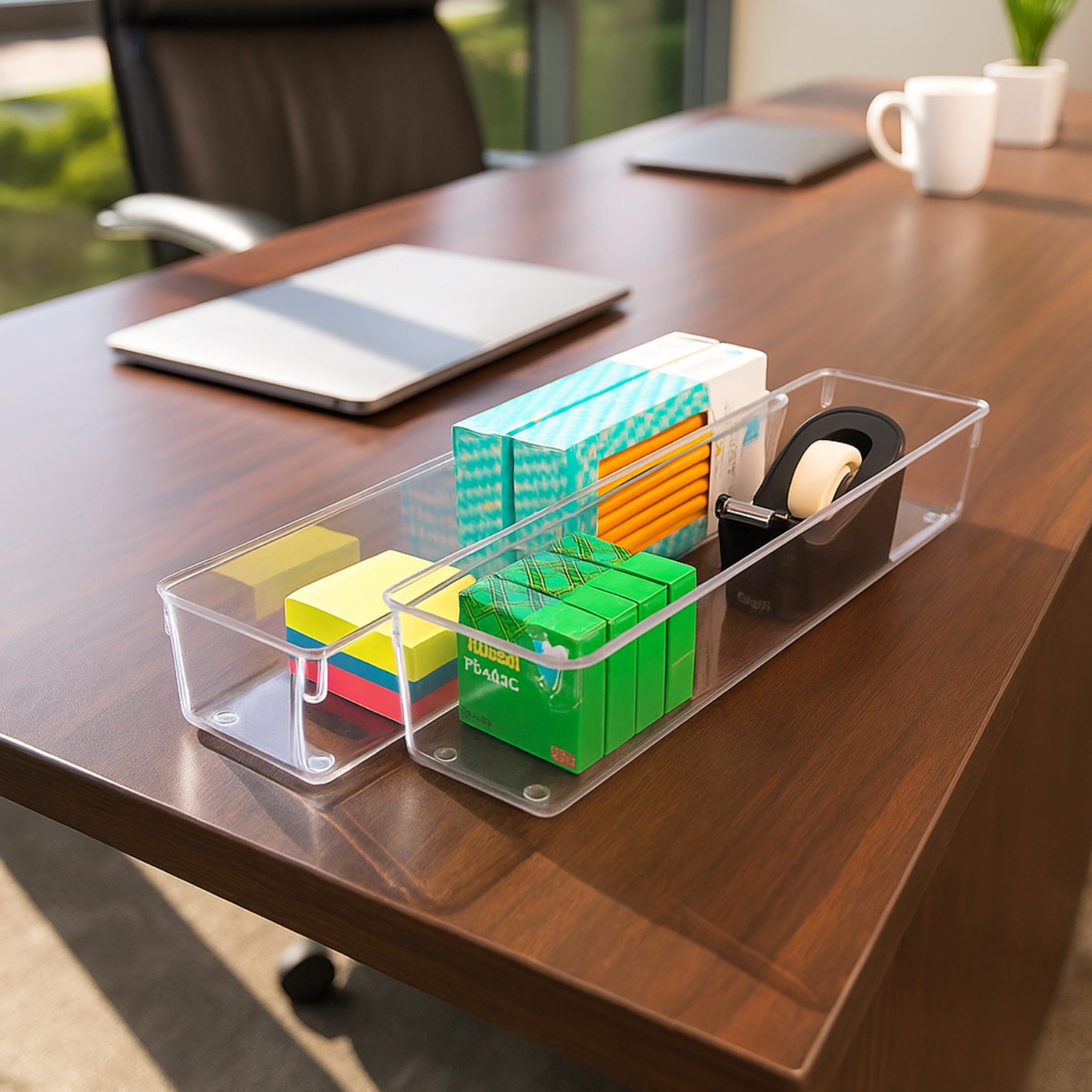 Sorbus Clear Drawer Organizer, Narrow BPA-Free Storage Tray, 2 pack