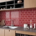 thumbnail image 4 of VEELIKE Red Peel and Stick Backsplash Waterproof Subway Kitchen Backsplash Red Peel and Stick 12''x12'' Tile 6 Sheets Removable Renter Friendly Backsplash Stick on Tiles for Kitchen Wall Bathroom, 4 of 8