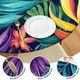 thumbnail image 4 of Colorful Tropical Leaf Pattern Round Fitted Tablecloth with Elastic Edge,Dining Table Cover Waterproof,Outdoor Round Tablecloth for Camping,Dining,Indoor and Outdoor, 4 of 7
