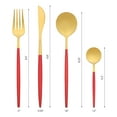 thumbnail image 2 of REGALWOVEN 20 Piece Silverware Set, Stainless Steel Flatware Set for 5, Mirror Polished Cutlery Set, Serving Utensils Set for Kitchen Eating Red 20, 2 of 6