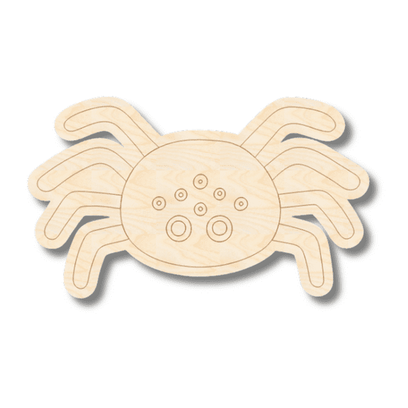 Unfinished Wood Etched Spider Shape 20" / 1/8"
