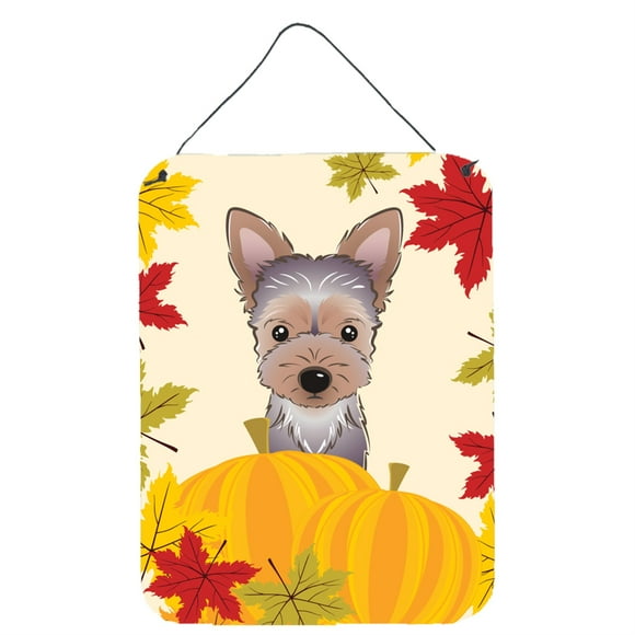 Caroline's Treasures Yorkie Puppy Thanksgiving Wall o Door Hanging Prints BB2038DS1216, 16HX12W, Multicolor Caroline's Treasures BB2038DS1216