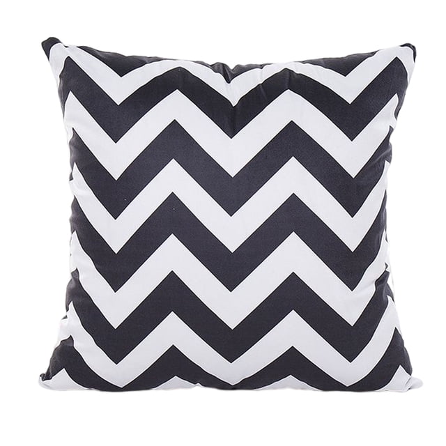 Toystoory Funda de almohada de felpa a rayas moderna, funda de patrón geométrico de estilo Simple, funda de almohada en blanco y negro, suministros Decoración del hogar Estilo 2 Toystoory HA005636-02