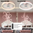 thumbnail image 2 of Pink dimmable LED embedded thin modern ceiling fan with light, 2 of 7