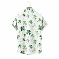 thumbnail image 6 of PNTUTB St. Patrick's Day Men's Fashion Print Collar Button Down Cardigan Short Sleeve Casual Loose Blouse, 6 of 6