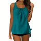 thumbnail image 1 of Blusas de Mujer Vestido Casual sin Mangas Monocolor Bikini Traje de Baño Empuje-Arriba Acolchado Traje de Baño Conjunto de Blusa con Estampado Floral para la Playa de Verano, 1 of 8