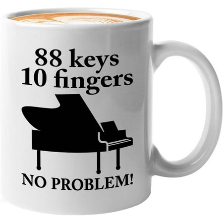 

Musician Mug White 11oz - 88 Keys 10 Fingers - Piano Player Pianist Artist Musician Music Lover