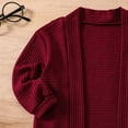 thumbnail image 6 of Efsteb Girls Sweaters Long Sleeve Open Front Knit Sweaters Cardigan Jacket Solid Color Fall Winter Clothes (Wine,3 Years), 6 of 7