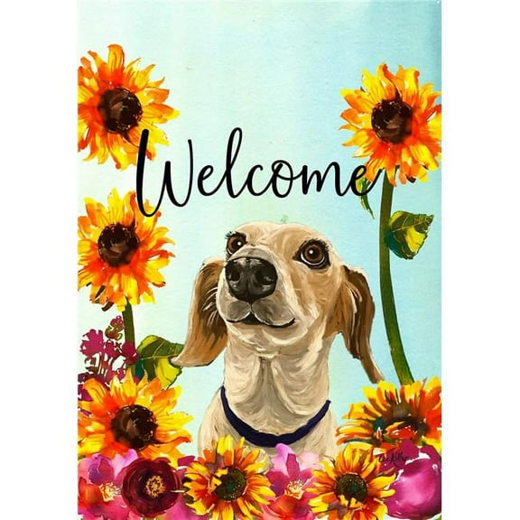 Best of Breed HH631381 Dachshund Piebald Best of Breed HHS Welcome Garden Flag
