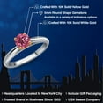 thumbnail image 2 of Gem Stone King 10K Two Tone Gold Pink Tourmaline Solitaire Engagement Ring for Women | 0.52 Cttw | Round 5MM | Gemstone October Birthstone | Size 8, 2 of 6