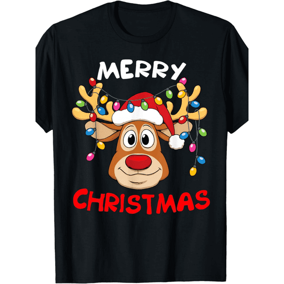 Merry Christmas Reindeer Xmas Family Men Women T-Shirt