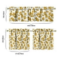 thumbnail image 6 of Kitchen Curtains 24 Inch Short - 3 Panel Set, Boho Sunflower Butterfly Floral Print, Rod Pocket Window Curtain for Rustic Farmhouse, Country Vintage Summer Decor, Easy Wash, 6 of 6
