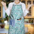 thumbnail image 6 of Pioneer Flower Floral Print Pattern Apron-Garden Aprons for Women with Pockets-Cotton Linen Waterproof Kitchen Cooking Gardening Aprons Adjustable for Kitchen,Cooking,BBQ and Salon 33x27 Inch, 6 of 7
