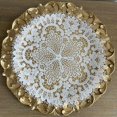 thumbnail image 2 of XUCP-2Pack Round Lace Placemats for Dining Table,11inch Diameter Delicate Floret Embroidered Lace Doilies vase mat for Christmas Daily Use, Washable (white), 2 of 4