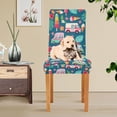 thumbnail image 4 of Yayeee 2 Pack Dining Chair Covers Stretch Parson Chairs Slipcovers Seat Protector, Green Cartoon Truck Pattern, 4 of 6
