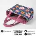 thumbnail image 5 of Pzuqiu Hibiscus Floral Women's Quilted Tote Bag, Reversible Lightweight Pink Puffer Shoulder Hobo Handbag for Work, Travel, Shopping, College, Laptop Carry Everyday Use, 5 of 7