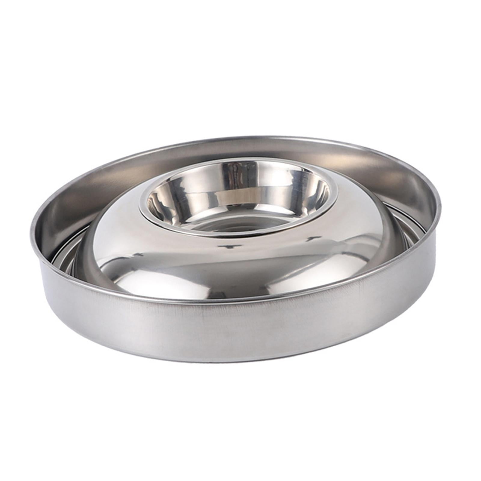 Dog Water and Food Bowl Set Cats Feeder Feeding Dish Water Drinking Bowl Stainless Steel Slow Feeder for Large Medium Small Dogs Other Pets Diameter 36cm