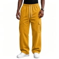 thumbnail image 7 of Baggy Sweatpants Men Wide Leg Joggers with Pockets 2 in 1 Design Corduroy 4 Deep Pockets Drawstring Waist Y2K Loungewear Gym Workout, 7 of 7