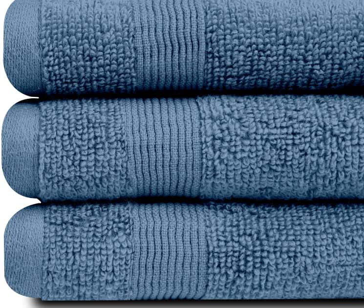 White Classic Resort Collection Soft Washcloth Face & Body Towel Set |  12x12 Luxury Hotel Plush & Absorbent Cotton Wash Clothes [12 Pack, Light  Blue]