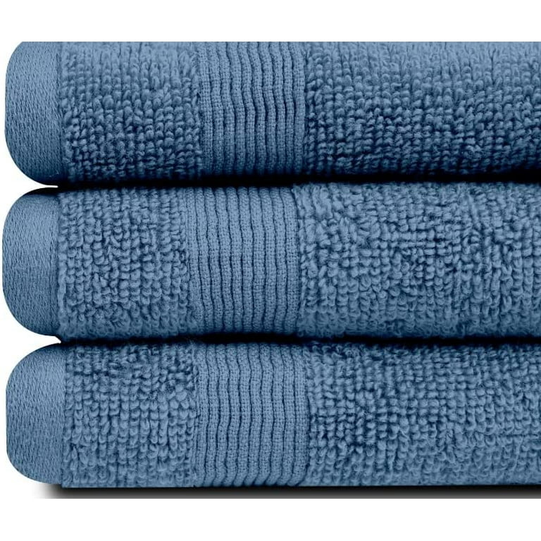 Resort Collection Soft Washcloth Face & Body Towel Set | 12x12 Luxury Hotel  Plush & Absorbent Cotton Wash Clothes [12 Pack, Blue]
