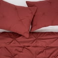 thumbnail image 4 of Sweet Home Collection, Luxurious 3 Piece Microfiber Pinch Pleat Pintuck Duvet Cover & Pillow Sham Set - Queen, Burgundy, 4 of 5