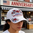thumbnail image 5 of Red Rose United States 250Th Anniversary Hat Printed Design,Bald Printed Patriotic Baseball Cap For Men Women, 5 of 5