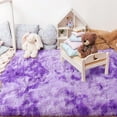 thumbnail image 2 of TWINNIS Abstract Shag Area Rug for Bedroom Living Room,Dyeing Fluffy Soft Carpets for Kids Room,5'x8',Purple, 2 of 7