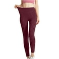 thumbnail image 2 of Womens Leggings Women's Solid Color High Waist And Hip Lifting Exercise Fitness Tight Yoga Pants Pants for Women Wine M, 2 of 5