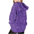 thumbnail image 4 of SGFCWSX Girls Hooded Sweatshirts Fleece Solid Color Hoodie for Kids Casual with Pockets Pullover Top Purple Size 7-8T, 4 of 5