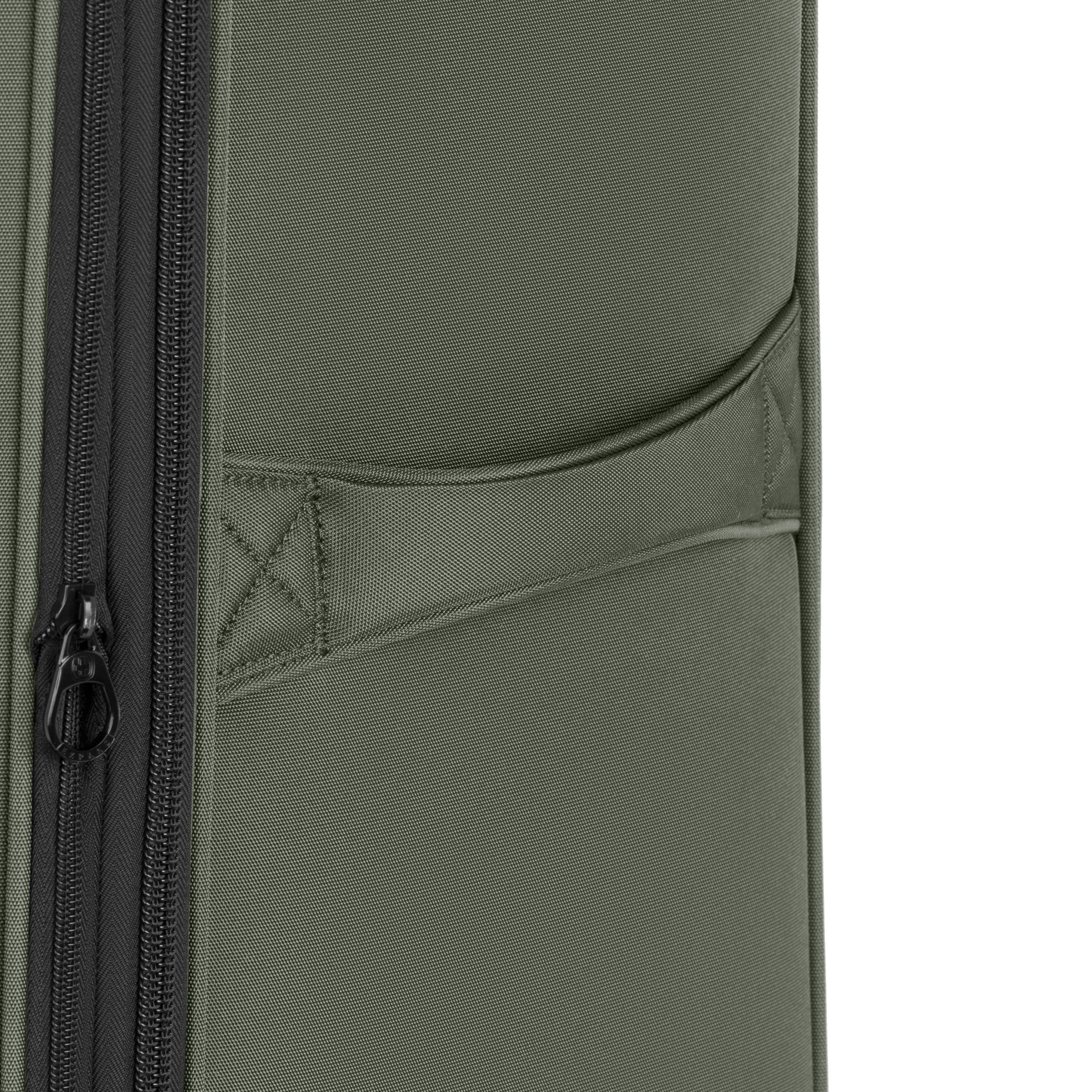 SWISSGEAR Stride Expandable Large Checked Spinner Luggage, Olive Green, 8 Wheels & Built-in TSA Lock