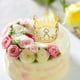 thumbnail image 3 of Corona dorada adorno para tarta Tiara adornos para tartas decoración de postres manualidades suministros para fiestas para cumpleaños boda, 3 of 6