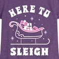 thumbnail image 3 of Instant Message - Here To Sleigh Christmas Fitted Short Sleeve Graphic T-Shirt, 3 of 6