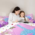 thumbnail image 5 of Homewish Children Teenagers Sport Figure Skating Bedding Comforter Set 2pcs,Gradient Bling Splash Twin Comforter Sets Microfiber,Chic Floral Flowers Breathable Bedding Set,Super Cozy Room Decor, 5 of 8