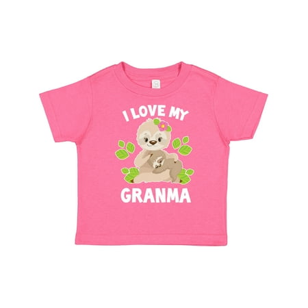 

Inktastic Cute Sloth I Love My Granma with Green Leaves Gift Toddler Boy or Toddler Girl T-Shirt