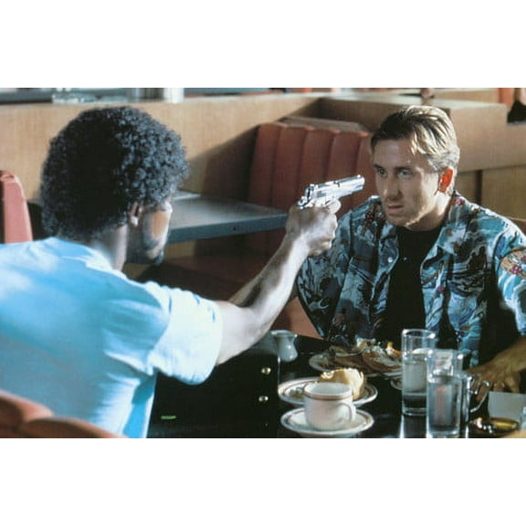 Samuel L. Jackson pointing gun at Tim Roth in Pulp Fiction 24x36 Poster