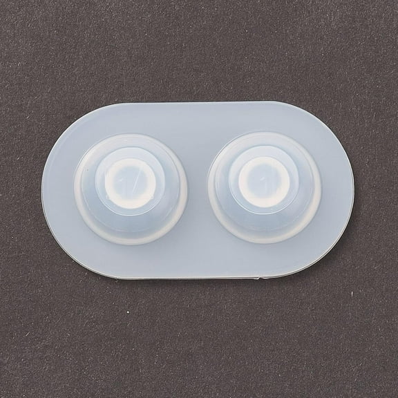 1pc Silicone Molds Resin Casting Molds For UV Resin Epoxy Resin Jewelry Making Eyes White 5.1x2.9cm Inner Diameter: 1.6cm and 0.6cm