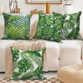 thumbnail image 3 of Green Tropical Leaves Pillow Cover 16x16 Inch,Set of 4 Summer Palm Tree Cushion Cases for Couch Sofa Bed Home Decor, 3 of 6