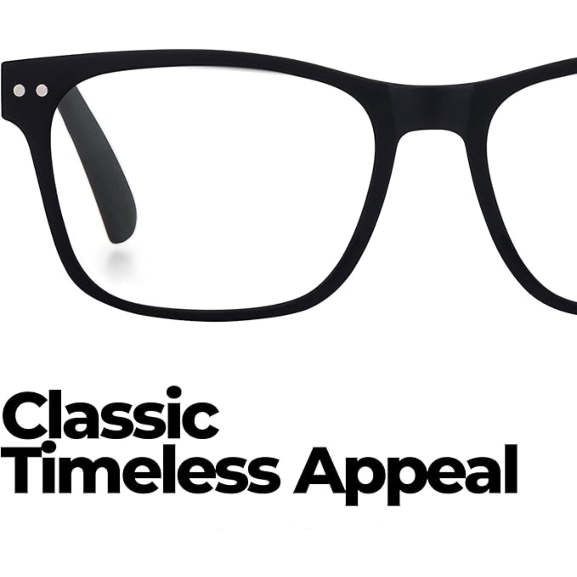Grinderpunch Blue Light Blocking Reading Glasses for Men and Women, Retro Computer Readers, Black, 2.50
