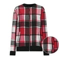thumbnail image 4 of CQONEPT Women's Flannel Shacket Long Sleeve Button Down Plaid Jacket with Side Pockets Red M, 4 of 6