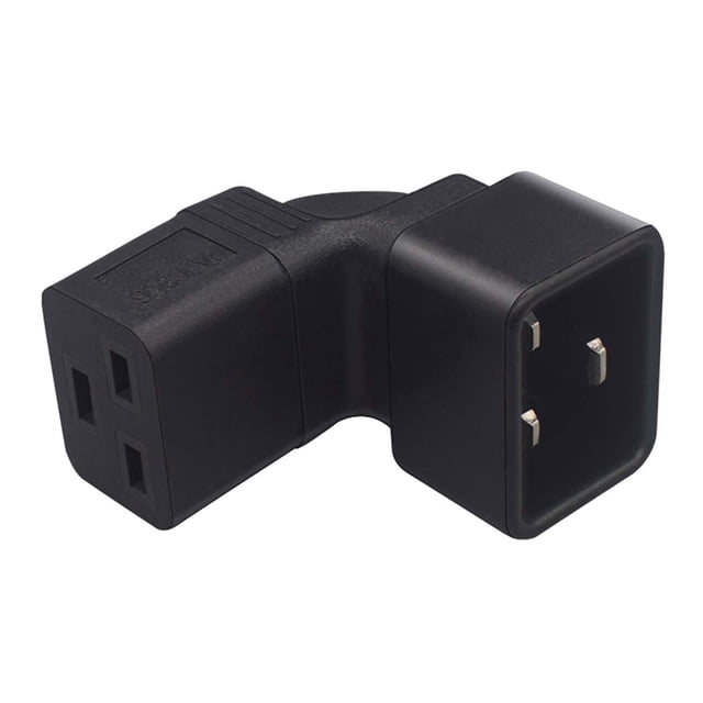Adaptador de extensión de energía,Adaptador de extensión de alimentación de ángulo recto C14 a C5,Receptáculo de alimentación de ángulo recto de giro macho a hembra,conector de ángulo