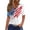 White, variant on Women's 250th Anniversary USA Shirt V-Neck Button Patriotic Star Print Short Sleeve T-Shirts Independence Day Top