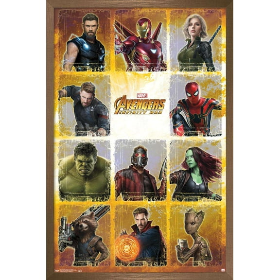 Marvel Cinematic Universe - Avengers - Infinity War - Collage Wall Poster, 14.725" x 22.375", Framed