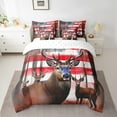 thumbnail image 2 of Deer 7 Piece King Bed Set - Includes Comforter & Sheet Set American Flag Bedding - United States Geometric Stripes Bedding Comforter Sets Teen Woodland Animal Bedroom Decor, 2 of 5