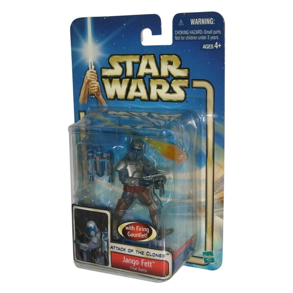 Star Wars Attack of The Clones (2002) Jango Fett Final Battle Figure w/ Firing Gauntlet