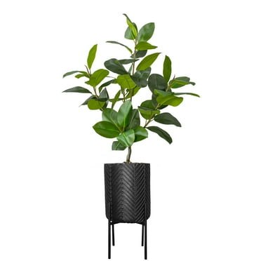 69.5" Real touch Rubber tree Chevron planter