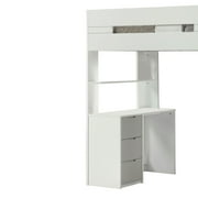 ACME Nerice Wooden Frame Twin Storage Loft Bed in White and Gray