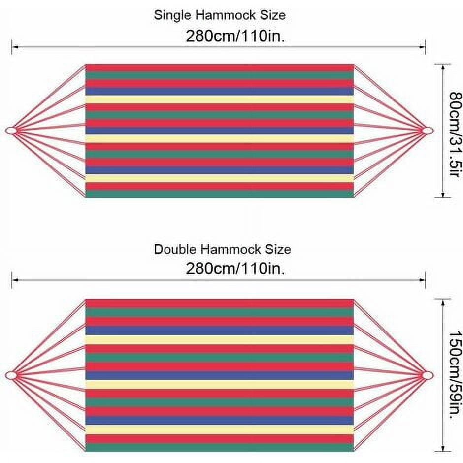 Parachute Portable Canvas Hammock Cotton Breathable Garden Hammock Portable Travel Camping For Double Max Load 300 Kg Multicolor 2 Person, Red