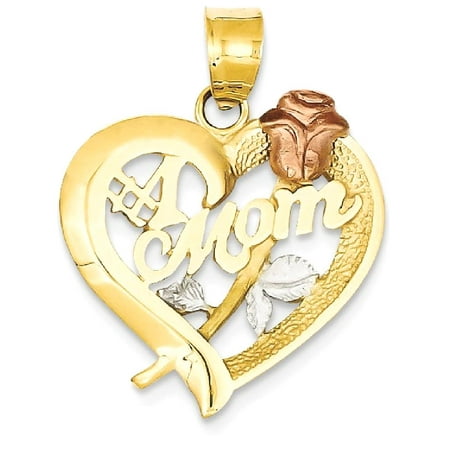 ICE CARATS 14kt Yellow Gold Two Tone Mom Pendant Charm Necklace Special Person Fine Jewelry Ideal Gifts For Women Gift Set From Heart
