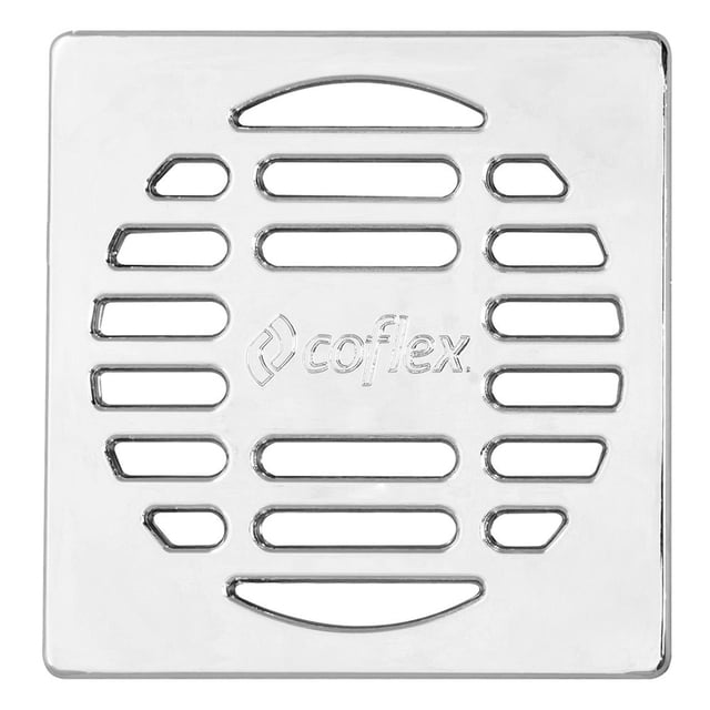 Rejilla Para Desagüe Coflex 10X10 Cm Plástico Abs Plata